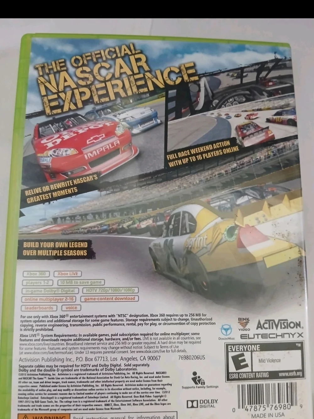 Xbox 360 NASCAR The Game: Inside Line - Racing Video Game (Green Case)